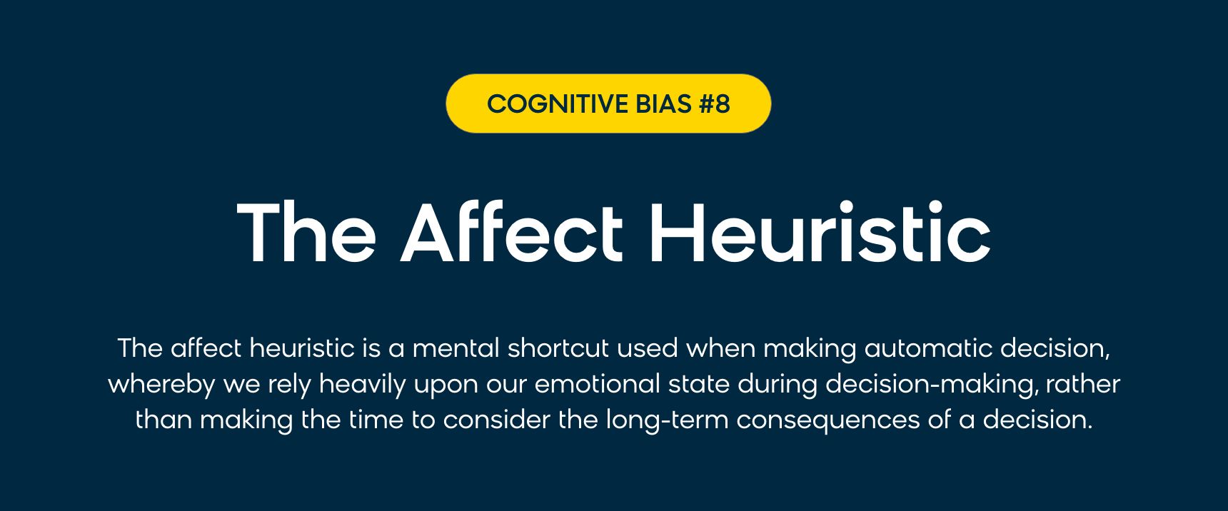 The marketing psychology definition of the affect heuristic