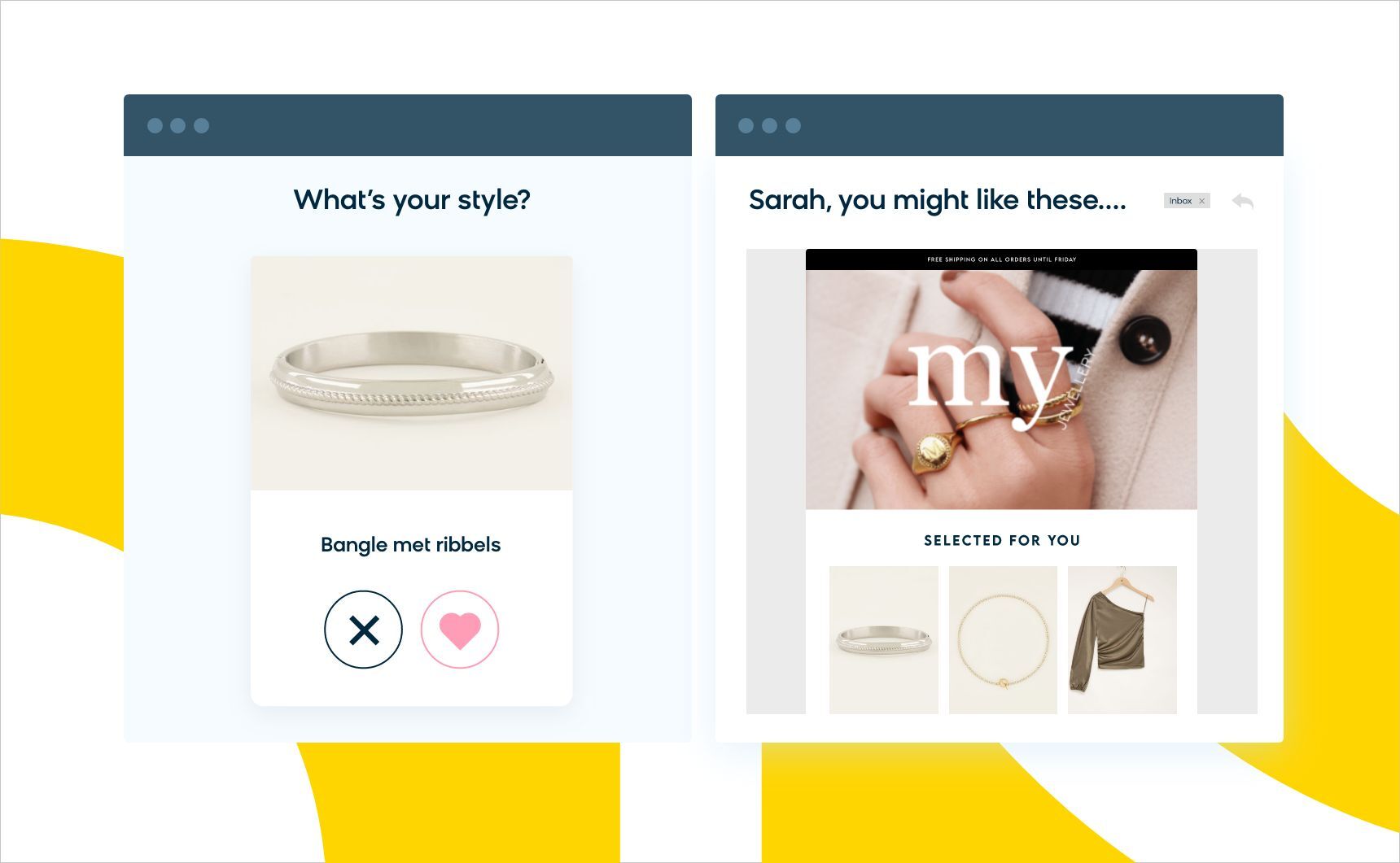 Permission-based email marketing example: Using zero-party data to create personalized recommendations